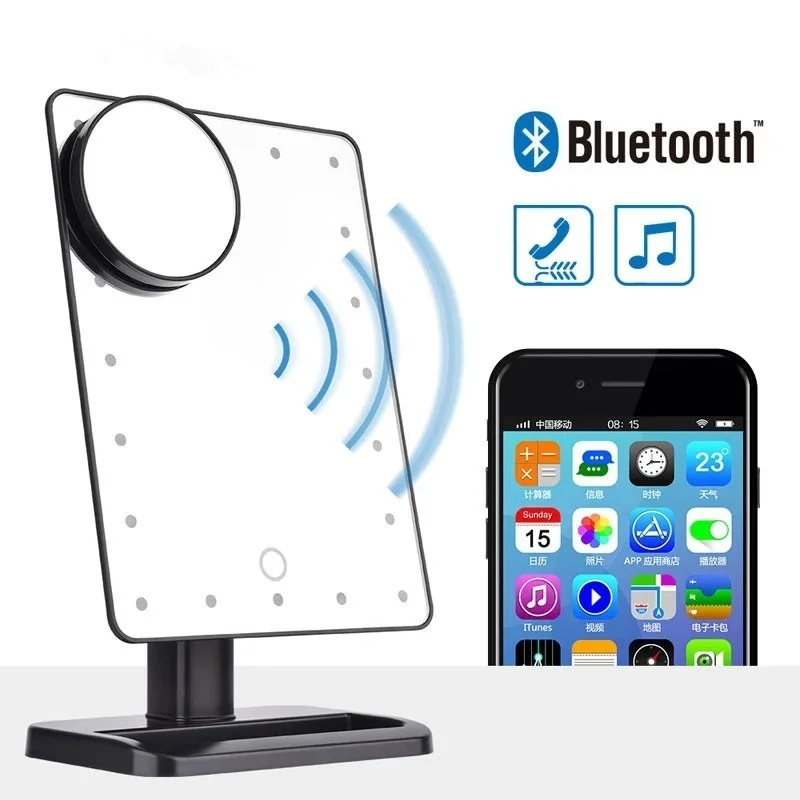 Bluetooth Audio Makeup Mirror Led Smart Music Listening Desktop Desktop Hollywood Fill Light Magnifying Glass Touch Dimming
Bluetooth Audio Makeup Mirror Led Smart Music Listening Desktop Desktop Hollywood Fill Light Magnifying Glass Touch Dimming