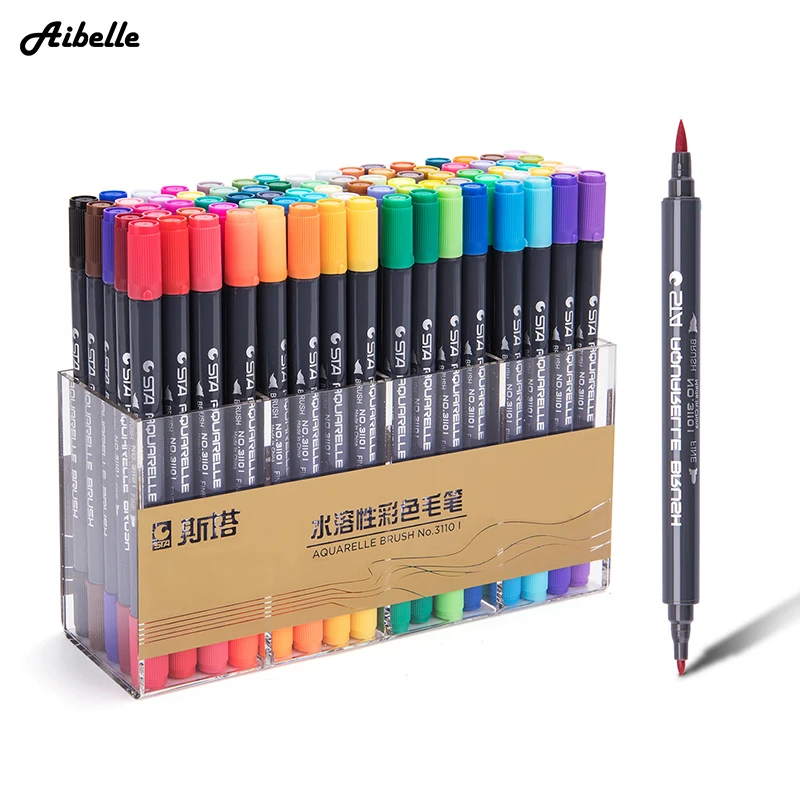 STA 80 Colors Dual Head Artist Water Based Ink Sketch Marker Pens Twin Tip Fine Brush Marker Pen For Drawing Manga Art Supplies
STA 80 Colors Dual Head Artist Water Based Ink Sketch Marker Pens Twin Tip Fine Brush Marker Pen For Drawing Manga Art Supplies
