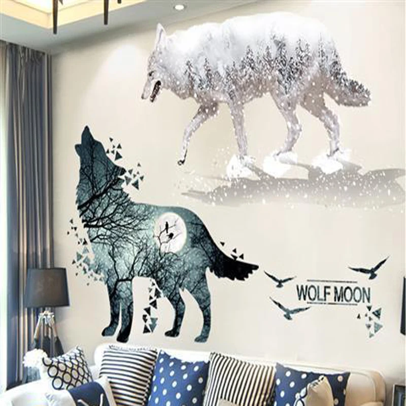 3D Snow Wolf Deer Wolf Moon Wall Sticker Wallpaper Cartoon Art Mural Decal DIY Kids Room Decor Living Room Modern Decoration
3D Snow Wolf Deer Wolf Moon Wall Sticker Wallpaper Cartoon Art Mural Decal DIY Kids Room Decor Living Room Modern Decoration
