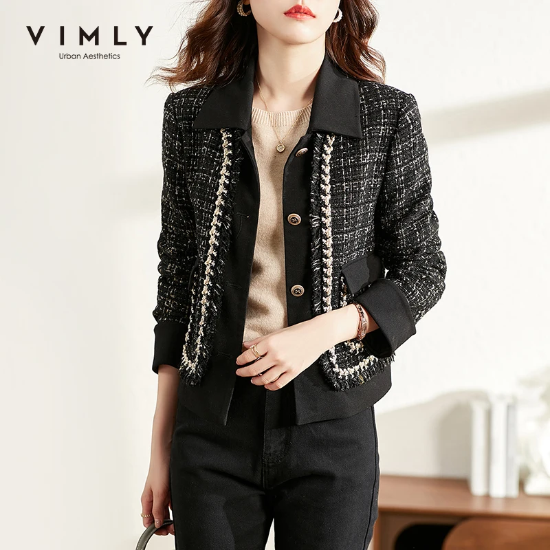 Vimly Woolen Coat For Women 2021 Winter Elegant Short Jacket Fashion Office Lady Tweed Knitted Jackets Femme Overcoat V0218
Vimly Woolen Coat For Women 2021 Winter Elegant Short Jacket Fashion Office Lady Tweed Knitted Jackets Femme Overcoat V0218