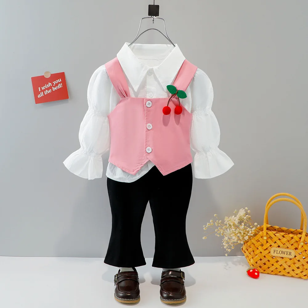 Baby girl clothes spring autumn fashion cherry waistcoat lantern sleeve baby girl 3-piece children's clothing suit casual suit
Baby girl clothes spring autumn fashion cherry waistcoat lantern sleeve baby girl 3-piece children's clothing suit casual suit