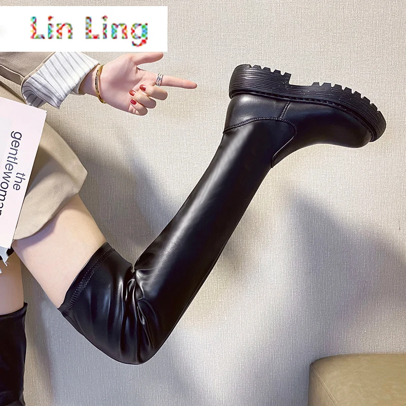 Женские ботфорты на плоской подошве, черные, зимние, 2021
Женские ботфорты на плоской подошве, черные, зимние, 2021