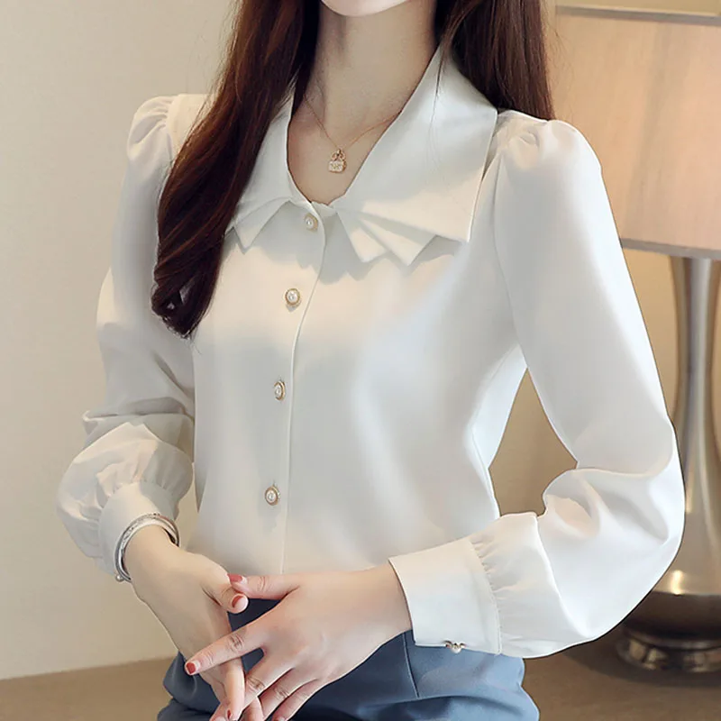 Autumn Blouse For Women 2019 Ladies Tops White Shirts Black Long Sleeve Solid Button Blusas Femininas Puff Chiffon 0281
Autumn Blouse For Women 2019 Ladies Tops White Shirts Black Long Sleeve Solid Button Blusas Femininas Puff Chiffon 0281