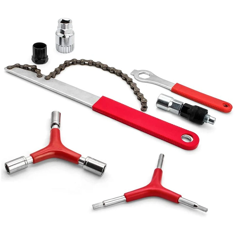 7 Pcs Bike Repair Tool Set, Bicycle Cycling Y Type Hex Wrench Tool + Chain Whip Tool Panner,Puller,Remover
7 Pcs Bike Repair Tool Set, Bicycle Cycling Y Type Hex Wrench Tool + Chain Whip Tool Panner,Puller,Remover