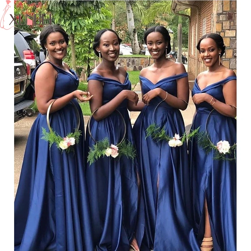 Vestidos Fiesta Boda Off The Shoulder V-Neck Sexy Bridesmaid Dress High Split Blue Formal Dresses For Wedding Party Dress
Vestidos Fiesta Boda Off The Shoulder V-Neck Sexy Bridesmaid Dress High Split Blue Formal Dresses For Wedding Party Dress