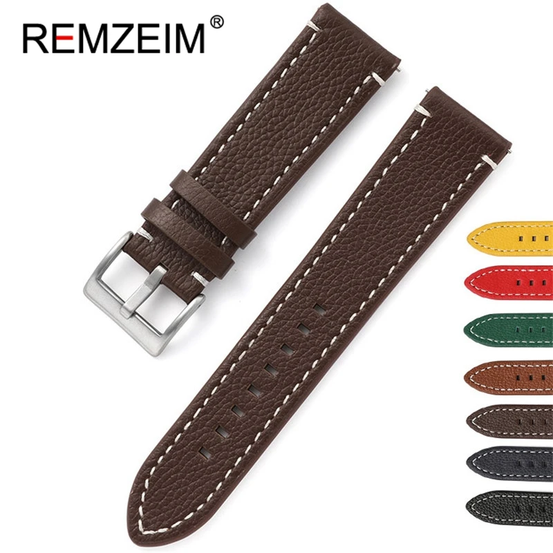 

Двухсторонний ремешок REMZEIM из натуральной кожи для Samsung Galaxy Watch 46 мм Gear S3 Frontier Classic быстросъемный ремешок для часов