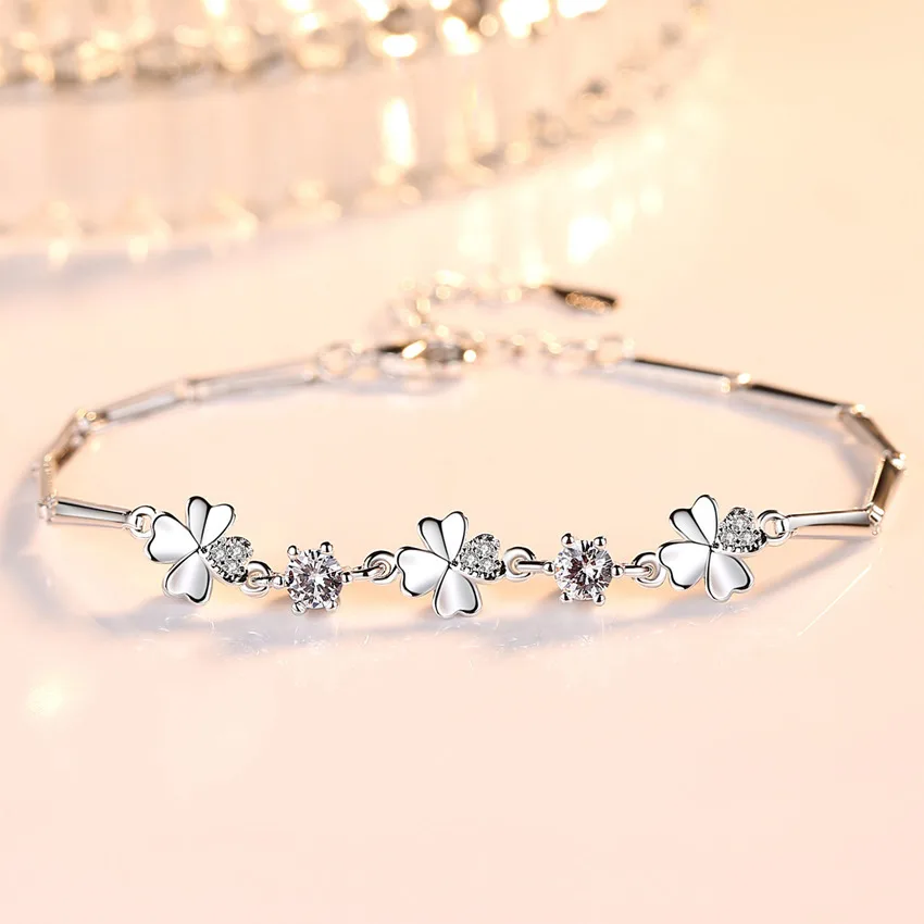 925 Sterling Silver Bracelet Zirconia Good Luck Chain Linked For Women charm Cuff bangle Valentine Jewelry Gift Pulseira
925 Sterling Silver Bracelet Zirconia Good Luck Chain Linked For Women charm Cuff bangle Valentine Jewelry Gift Pulseira
