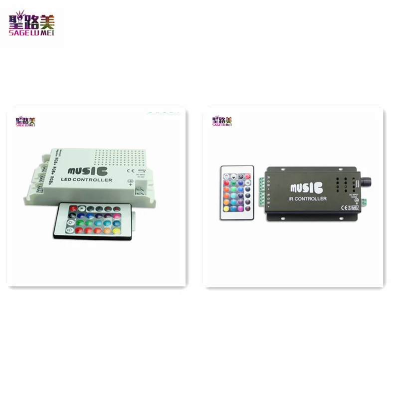 DC12V-24V Sound Music Controller 3CH 24key IR Remote LED RGB Controller Black or White For 5050 Led Strip Light Tape Ribbon
DC12V-24V Sound Music Controller 3CH 24key IR Remote LED RGB Controller Black or White For 5050 Led Strip Light Tape Ribbon