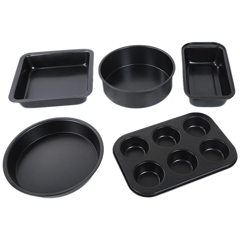 5 Pack Carbon Steel Nonstick Bakeware Baking Tray Set Cake Pan Set Nonstick Baking Cake Pans 
5 Pack Carbon Steel Nonstick Bakeware Baking Tray Set Cake Pan Set Nonstick Baking Cake Pans