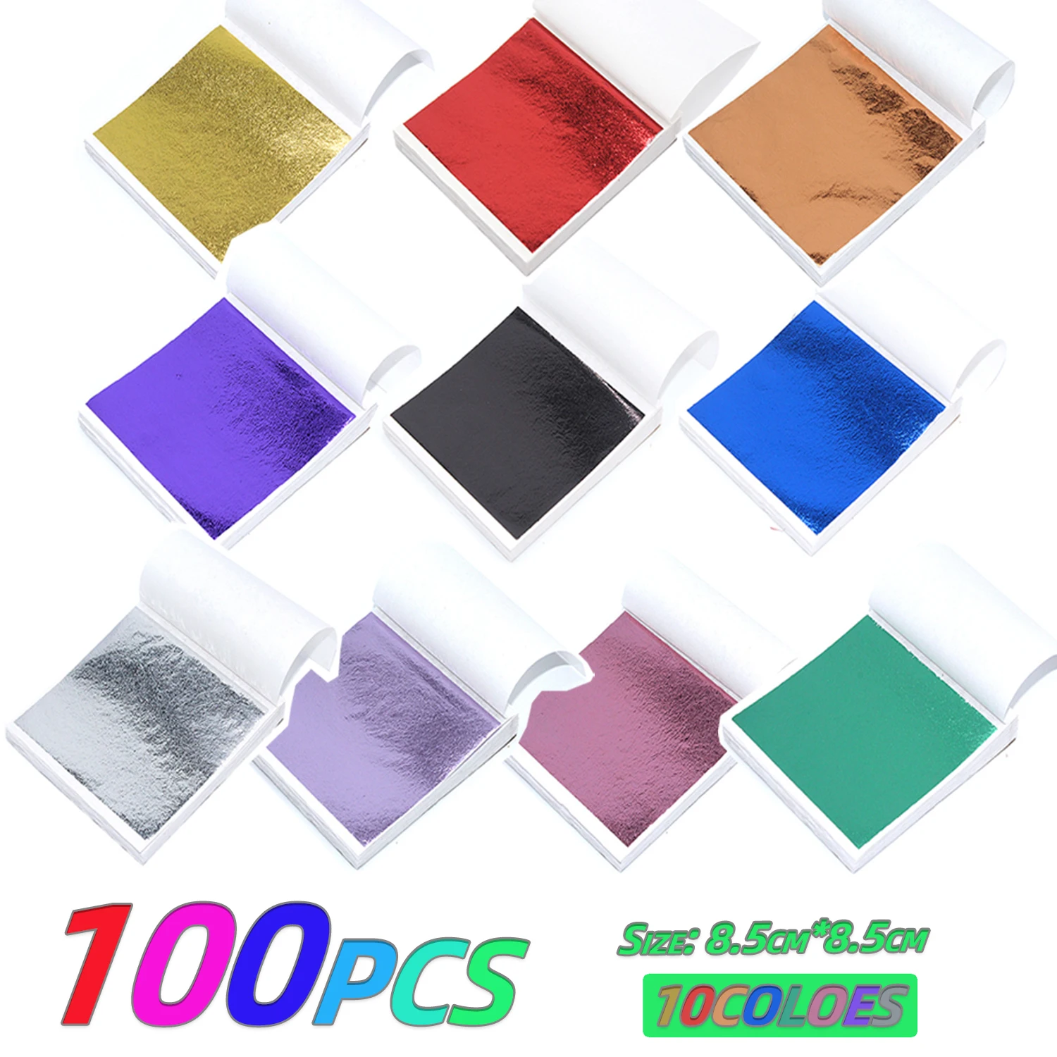 100pcs/10clolors Art Crafts Gold Sliver Copper Foil - Gilding Metal Leaf Leaves Sheets DIY Crafts Decor Design Paper Gold Leaf
100pcs/10clolors Art Crafts Gold Sliver Copper Foil - Gilding Metal Leaf Leaves Sheets DIY Crafts Decor Design Paper Gold Leaf