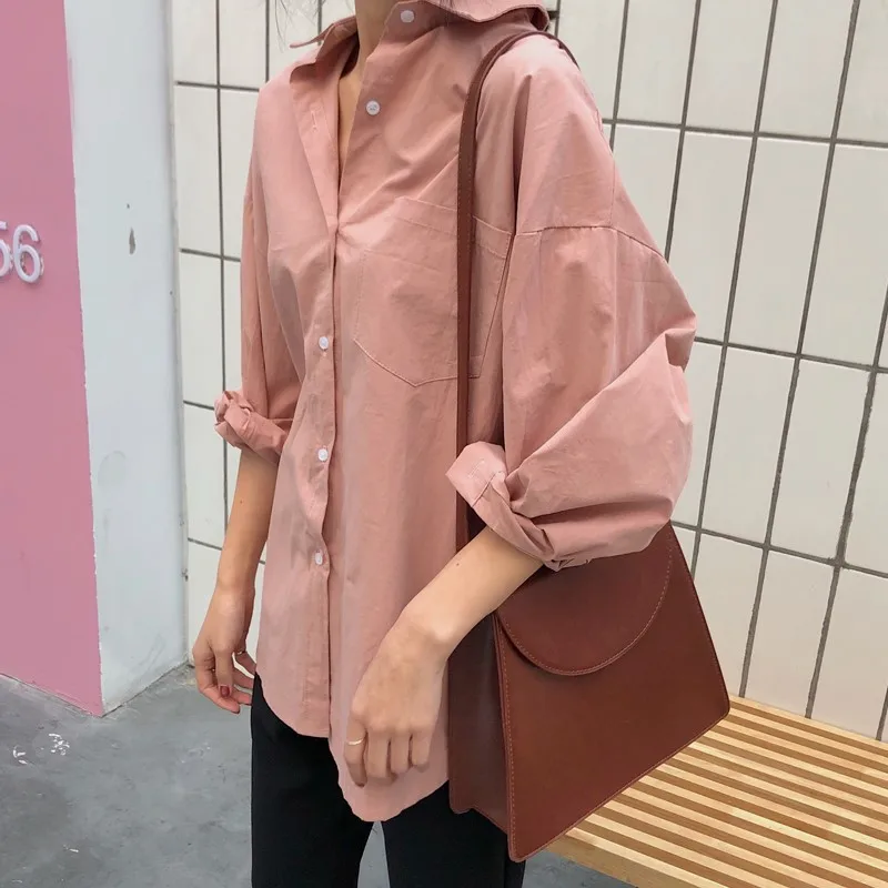 Women Shirts White Plain Loose Oversized Blouses Female Tops Loose Korean Style Pockets Spring Autumn
Women Shirts White Plain Loose Oversized Blouses Female Tops Loose Korean Style Pockets Spring Autumn