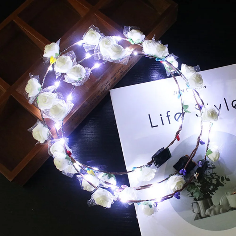 10pcs/pack Apparel Accessories Headwear Night Glowing Wreath LED Light Photo Props Crown Travel Party Outdoor Artificial Flower
10pcs/pack Apparel Accessories Headwear Night Glowing Wreath LED Light Photo Props Crown Travel Party Outdoor Artificial Flower