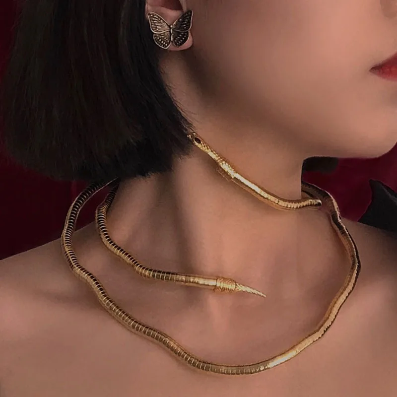 Fashion Open Snake-Shaped Necklace Collar for Women New Style Creative Casual Necklace Female Punk Personality Necklace Jewelry
Fashion Open Snake-Shaped Necklace Collar for Women New Style Creative Casual Necklace Female Punk Personality Necklace Jewelry