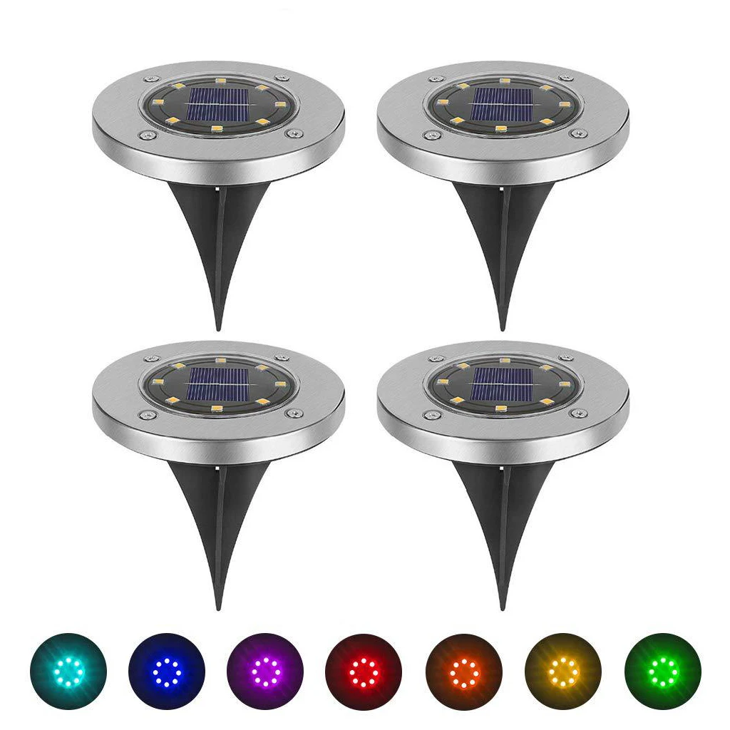 8 LEDs Solar Power Energy Ground Lamp Garden Light With Sensitive Sensor Waterproof Street Path 7 Colors | Лампы и освещение