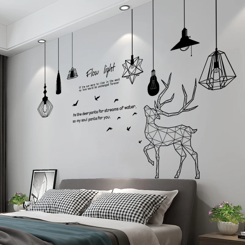Black Chandelier Lights Wall Stickers DIY Deer Animals Mural Decals for Living Room Bedroom Children Nursery Home Decoration
Black Chandelier Lights Wall Stickers DIY Deer Animals Mural Decals for Living Room Bedroom Children Nursery Home Decoration