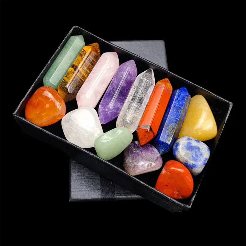 14PCS/Set Natural Stone Crystal Gemstone Chakras Healing Stone Quartz Mineral Ornaments Home Decoration High Quality Gifts Box
14PCS/Set Natural Stone Crystal Gemstone Chakras Healing Stone Quartz Mineral Ornaments Home Decoration High Quality Gifts Box