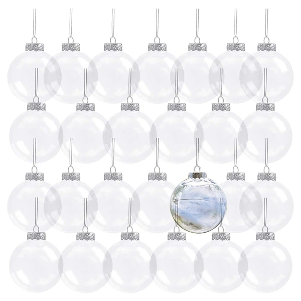 32 Pack 3.15 Inch Clear Plastic Fillable Ornament Balls, for DIY Craft Projects, Christmas, Wedding, Party, Home Decor
32 Pack 3.15 Inch Clear Plastic Fillable Ornament Balls, for DIY Craft Projects, Christmas, Wedding, Party, Home Decor