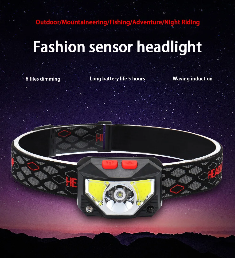 New LED gesture sensor headlight COB red headlight USB rechargeable strong light outdoor night fishing waterproof small headlamp
New LED gesture sensor headlight COB red headlight USB rechargeable strong light outdoor night fishing waterproof small headlamp