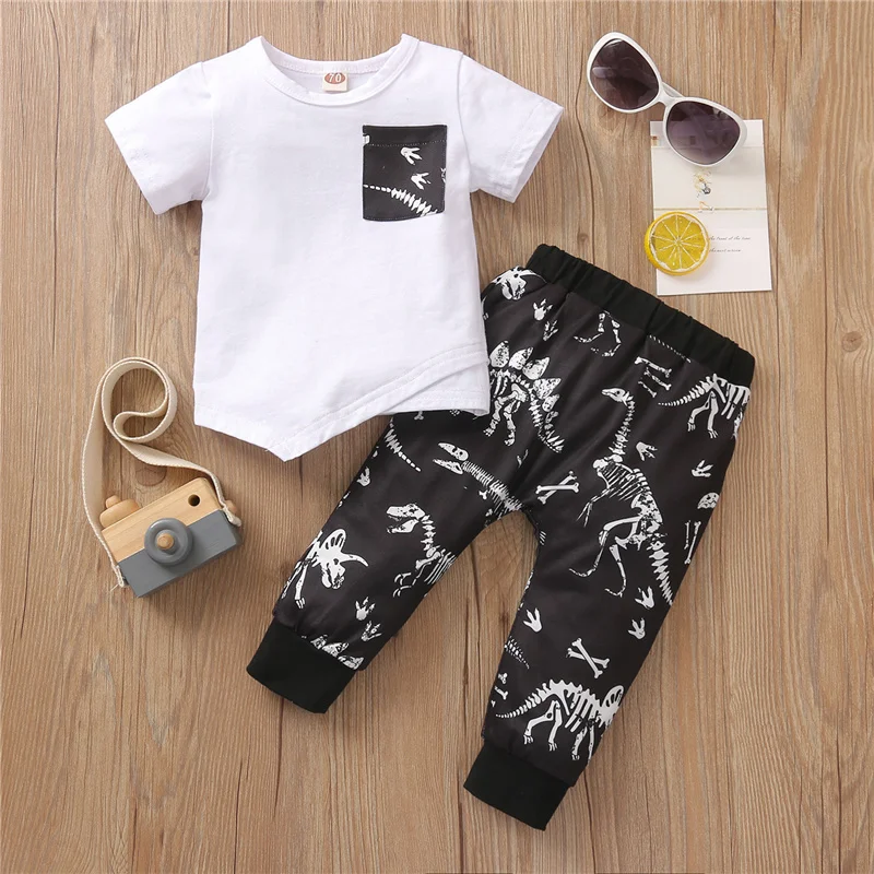 2 Piece Dinosaur Printed Pattern Clothes Set 1-4Y Baby Kid Boy Fashion Short Sleeve Tops + Long Pants White/ Black/ Army Green
2 Piece Dinosaur Printed Pattern Clothes Set 1-4Y Baby Kid Boy Fashion Short Sleeve Tops + Long Pants White/ Black/ Army Green