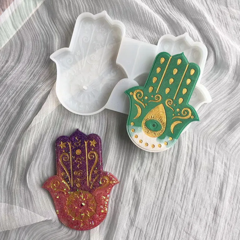 DIY Hamsa Hand Shape Tray Silicone Resin Mold Palm Amulet Epoxy Resin Mold Dish Resin Casting Moulds Tool
DIY Hamsa Hand Shape Tray Silicone Resin Mold Palm Amulet Epoxy Resin Mold Dish Resin Casting Moulds Tool