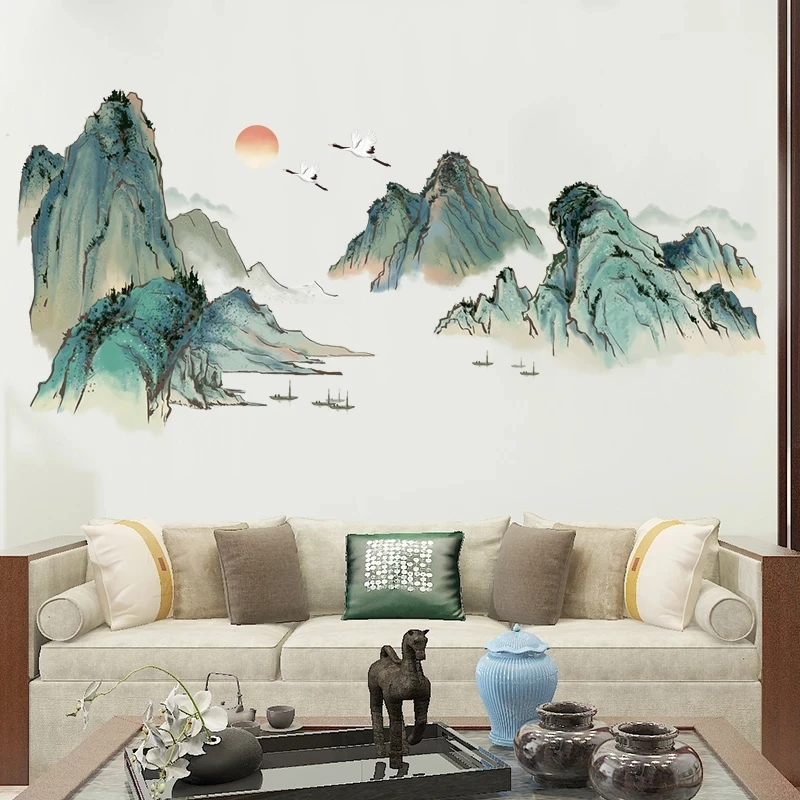 Chinese Style Ink Landscape Painting Wall Stickers Living Room Bedroom Sofa TV Wall Decoration Home Office Decor Aesthetic Mural
Chinese Style Ink Landscape Painting Wall Stickers Living Room Bedroom Sofa TV Wall Decoration Home Office Decor Aesthetic Mural