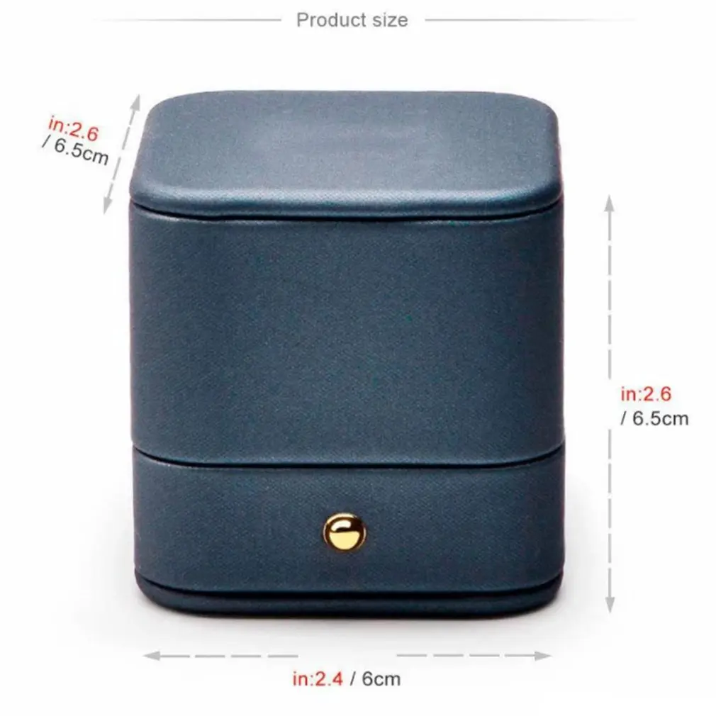 Upscale Pu Leather Round Decorative Buckle Ring Jewelry Box Cube Shape Ring Storage Gift Packing Box
Upscale Pu Leather Round Decorative Buckle Ring Jewelry Box Cube Shape Ring Storage Gift Packing Box