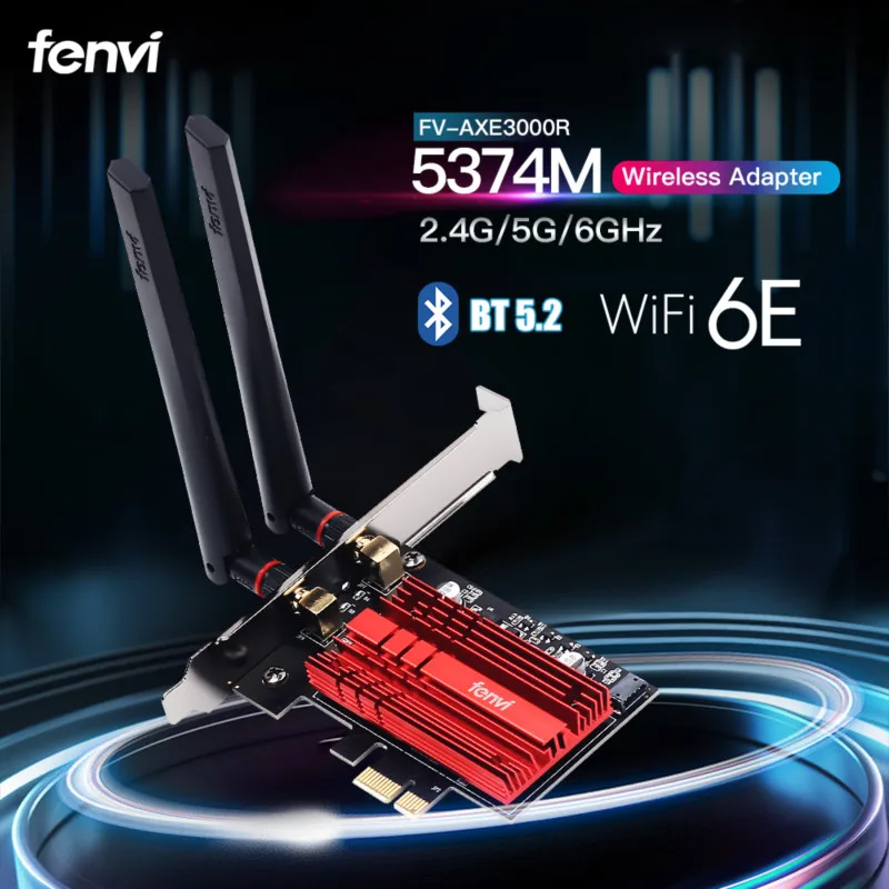 WiFi6E Intel AX210 Bluetooth 5.2 3000Mbps Dual Band 2.4G/5GHz WiFi 6 Card 802.11AX PCI-E Network Adapter for Desktop PC MU-MIMO
WiFi6E Intel AX210 Bluetooth 5.2 3000Mbps Dual Band 2.4G/5GHz WiFi 6 Card 802.11AX PCI-E Network Adapter for Desktop PC MU-MIMO