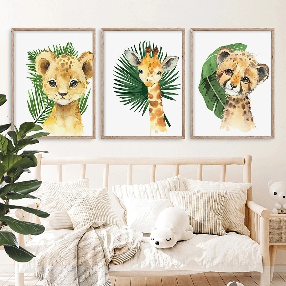 Watercolor Animal Home Decoration Painting Plant Green Leaf Wall Picture for Children's Room Decor Cute Canvas Posters and Print
Watercolor Animal Home Decoration Painting Plant Green Leaf Wall Picture for Children's Room Decor Cute Canvas Posters and Print