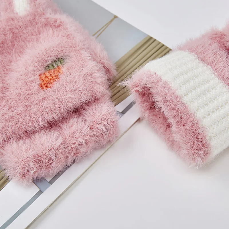 Winter Women Warm Knitted 1 Pairs Flipped Half Finger Gloves Fingerless Mittens Rabbit Ears Plush Gloves Soft Thicken Cute
Winter Women Warm Knitted 1 Pairs Flipped Half Finger Gloves Fingerless Mittens Rabbit Ears Plush Gloves Soft Thicken Cute