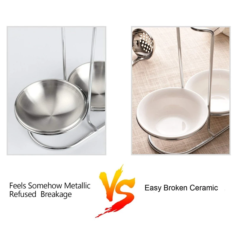Stainless Steel Spoon Rest Holder,Long Handle Vertical Saving Soup Ladles Holders, Ladle Rest Soup Ladle Holder Silver (double)
Stainless Steel Spoon Rest Holder,Long Handle Vertical Saving Soup Ladles Holders, Ladle Rest Soup Ladle Holder Silver (double)