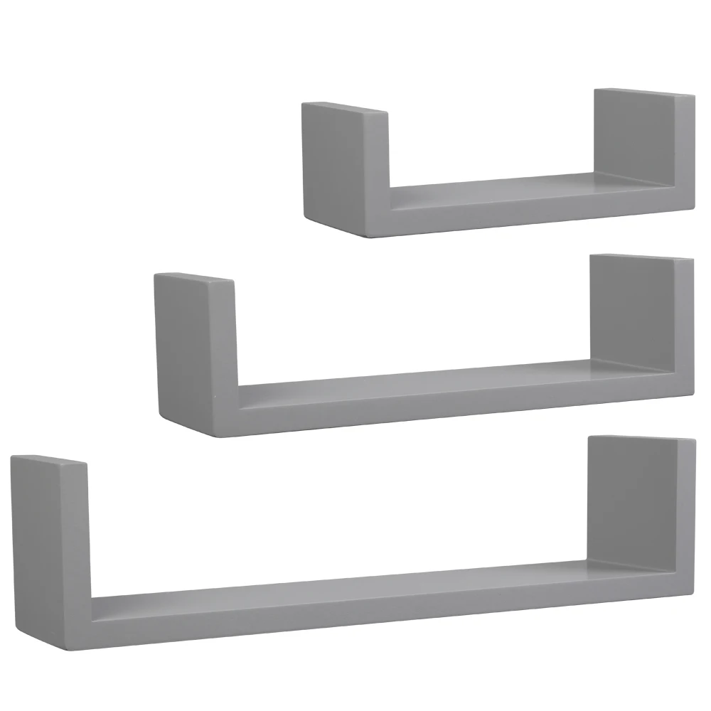Set of 3 Nesting ""U"" Shelves Floating Display Shelves Ledge Bookshelf Wall Mount Storage Home Dcor Gray For Books Photos
Set of 3 Nesting ""U"" Shelves Floating Display Shelves Ledge Bookshelf Wall Mount Storage Home Dcor Gray For Books Photos