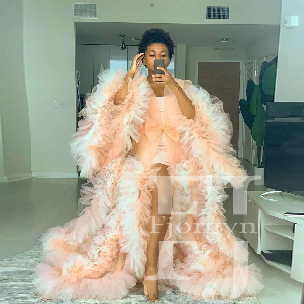 White and Coral Tulle Robes Party Dress Extra Puffy Sleeves Formal Dresses robe soiree Evening Gown for Women Maternity Dress
White and Coral Tulle Robes Party Dress Extra Puffy Sleeves Formal Dresses robe soiree Evening Gown for Women Maternity Dress