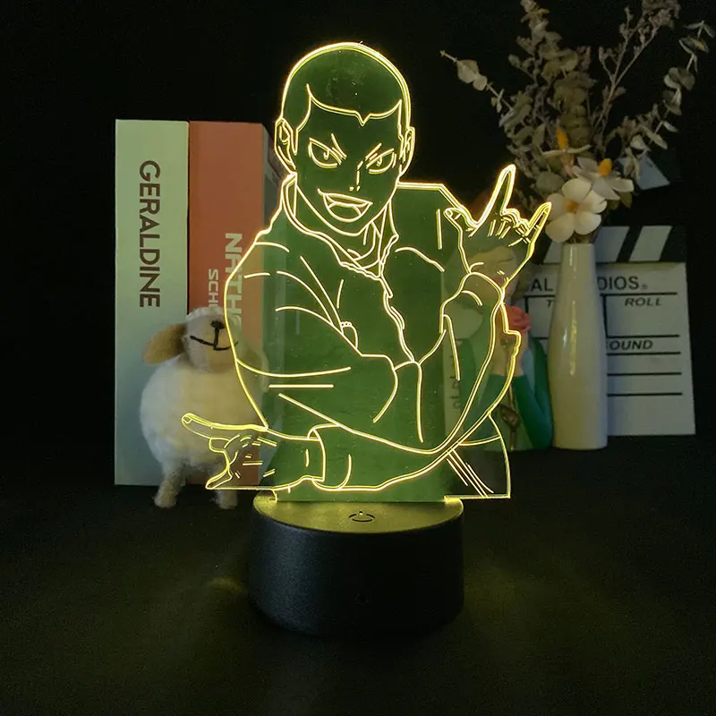 Разные цвета, Лидер продаж, детский декоративный ночсветильник Haikyuu Ryunosuke Tanaka с японским аниме 3D, с Bluetooth-управлением и батареей на заказ
Разные цвета, Лидер продаж, детский декоративный ночсветильник Haikyuu Ryunosuke Tanaka с японским аниме 3D, с Bluetooth-управлением и батареей на заказ