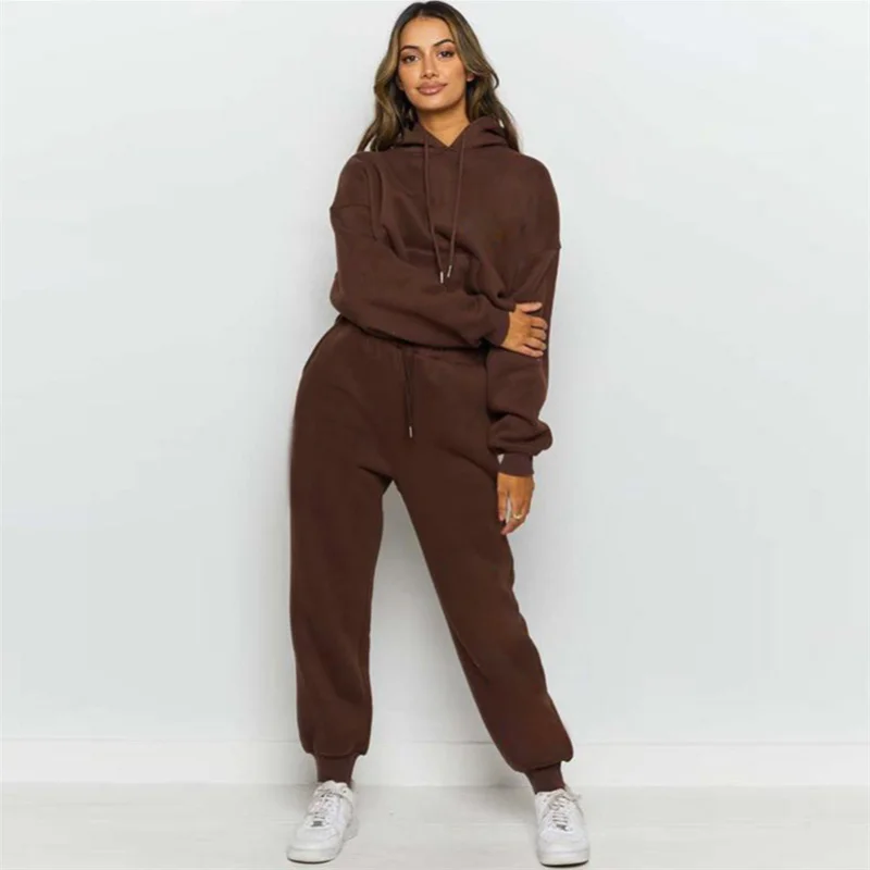 Women Thin Tracksuit Hoodies 2 Piece Set Spring /Autumn Loose Brown Pullover Sweatshirts Pants Sets Female Casual Sports Suits
Women Thin Tracksuit Hoodies 2 Piece Set Spring /Autumn Loose Brown Pullover Sweatshirts Pants Sets Female Casual Sports Suits