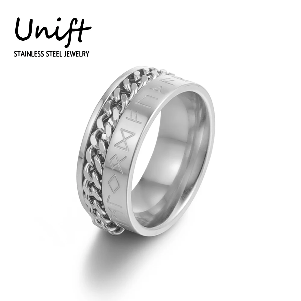 Unift Anti Stress Anxiety Ring for Men Women Nordic Odin Viking Rune Rings Black Stainless Steel Chain Amulet Jewelry Punk Gift
Unift Anti Stress Anxiety Ring for Men Women Nordic Odin Viking Rune Rings Black Stainless Steel Chain Amulet Jewelry Punk Gift