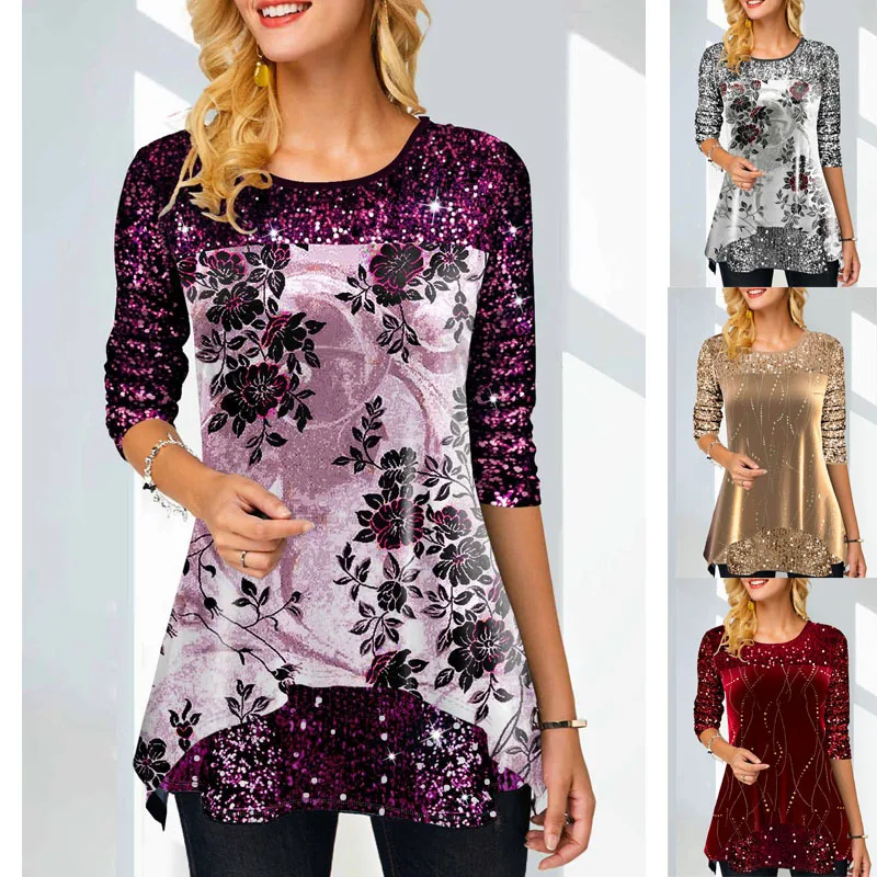 2021 autumn and winter new style women's casual Long sleeves fashion printing round neck T-shirt
2021 autumn and winter new style women's casual Long sleeves fashion printing round neck T-shirt