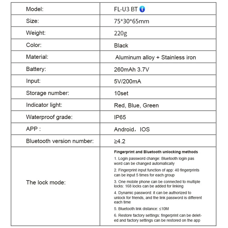 1Set Smart Fingerprint Disc Brake Lock Anti-theft Bluetooth Electric Lock IP65 Waterproof Bicycle Motorcycle Wheel Padlock
1Set Smart Fingerprint Disc Brake Lock Anti-theft Bluetooth Electric Lock IP65 Waterproof Bicycle Motorcycle Wheel Padlock