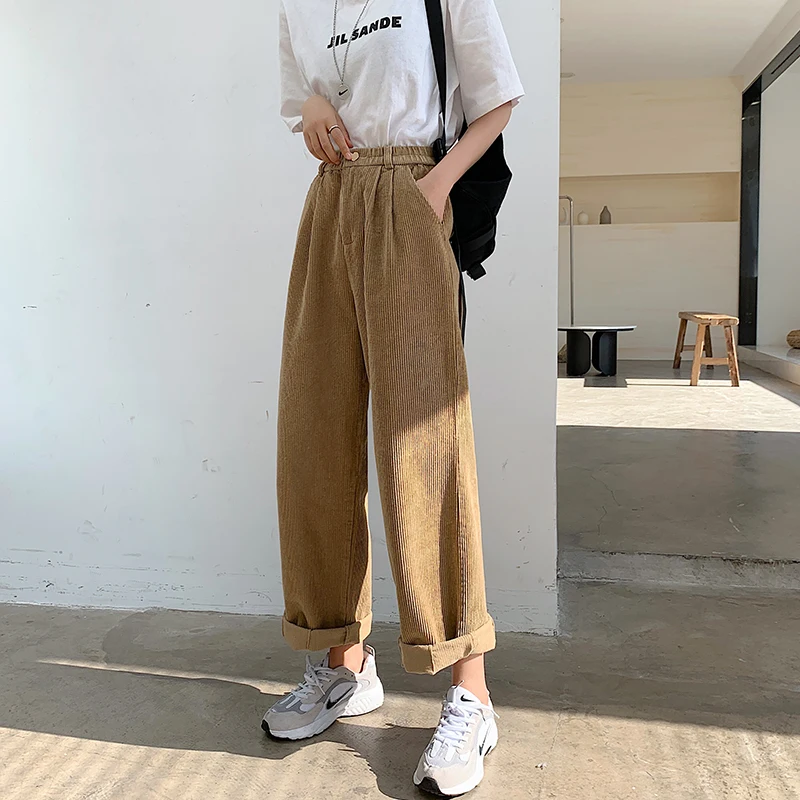 Autumn Winter Corduroy Pants Korean Fashion Women's Loose Wide Leg Pants Elastic Waist Beige Khaki Trousers Harajuku Girls Pants
Autumn Winter Corduroy Pants Korean Fashion Women's Loose Wide Leg Pants Elastic Waist Beige Khaki Trousers Harajuku Girls Pants