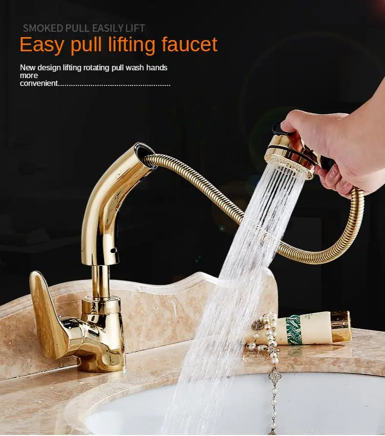 Bathroom Faucet Sink Silver Single Handle Pull Out Kitchen Gold Faucet Single Hole Handle Rotate 360 Degree Water Mixer Vanity
Bathroom Faucet Sink Silver Single Handle Pull Out Kitchen Gold Faucet Single Hole Handle Rotate 360 Degree Water Mixer Vanity