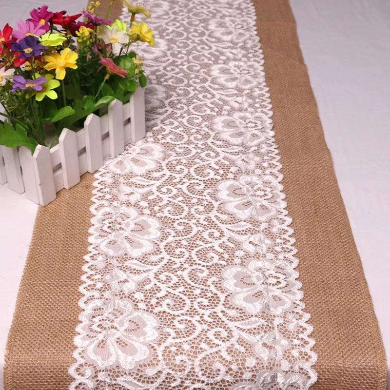 HAZY Burlap Table Runner, Lace Table Runner Vintage Natural Hessian Burlap Table Runners for Wedding Christmas Party Ev
HAZY Burlap Table Runner, Lace Table Runner Vintage Natural Hessian Burlap Table Runners for Wedding Christmas Party Ev