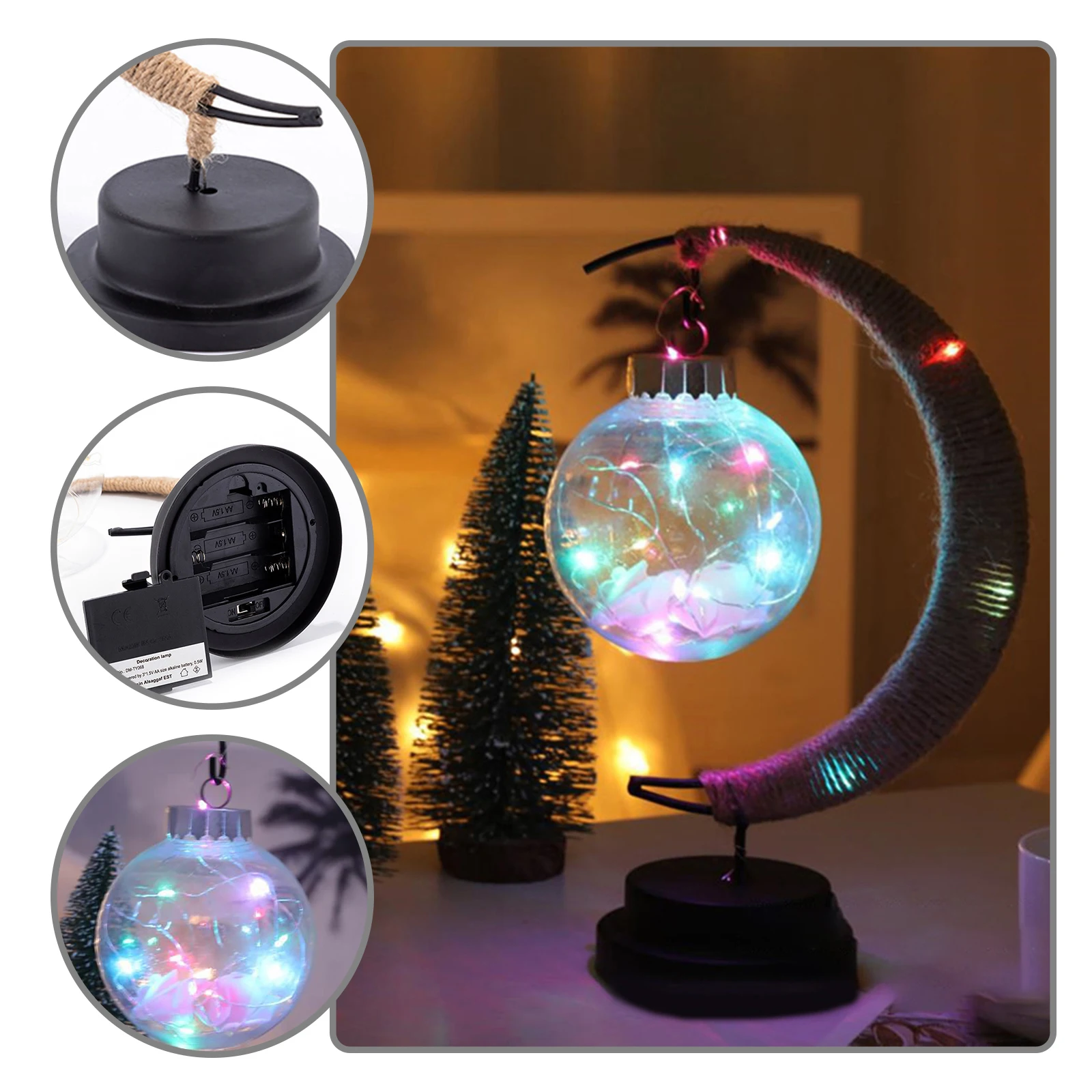 Moon LED Table Night Lamp Wishing ball Light Hemp Rope Wrought Iron Romantic Decorative Atmosphere Desk Table Light Bedroom
Moon LED Table Night Lamp Wishing ball Light Hemp Rope Wrought Iron Romantic Decorative Atmosphere Desk Table Light Bedroom