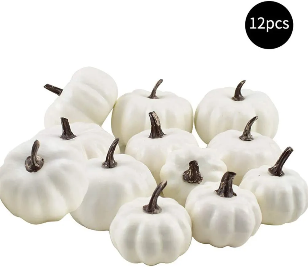 12PCS Halloween Artificial White Pumpkins Fake Foam Pumpkins Halloween Christmas Living Room Party Home Decoration
12PCS Halloween Artificial White Pumpkins Fake Foam Pumpkins Halloween Christmas Living Room Party Home Decoration