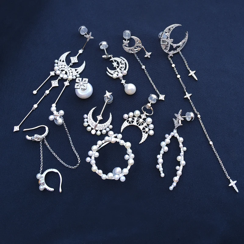 cheny s925 sterling silver September new natural pearl star moon pendant long moon earrings female fashion temperament jewelry
cheny s925 sterling silver September new natural pearl star moon pendant long moon earrings female fashion temperament jewelry
