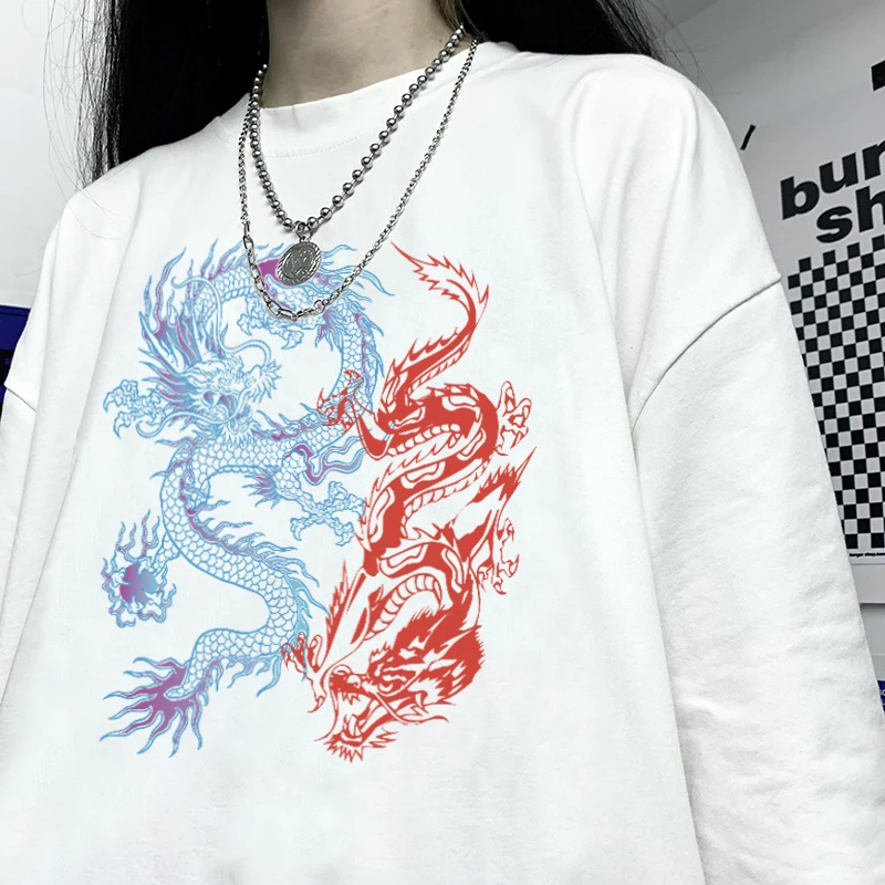 Women's T-shirt Latest Dragon Pattern O-neck T-shirt Printing Casual Short-sleeved Street T-shirt Harajuku Top
Women's T-shirt Latest Dragon Pattern O-neck T-shirt Printing Casual Short-sleeved Street T-shirt Harajuku Top