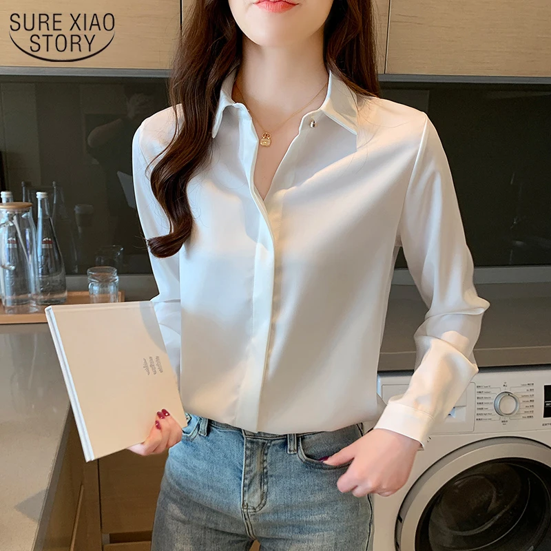 Korean Style Silk Women Shirt Satin Solid Womens Tops and Blouses Elegant Slim Office Lady Long Sleeve Women Shirts 10150
Korean Style Silk Women Shirt Satin Solid Womens Tops and Blouses Elegant Slim Office Lady Long Sleeve Women Shirts 10150