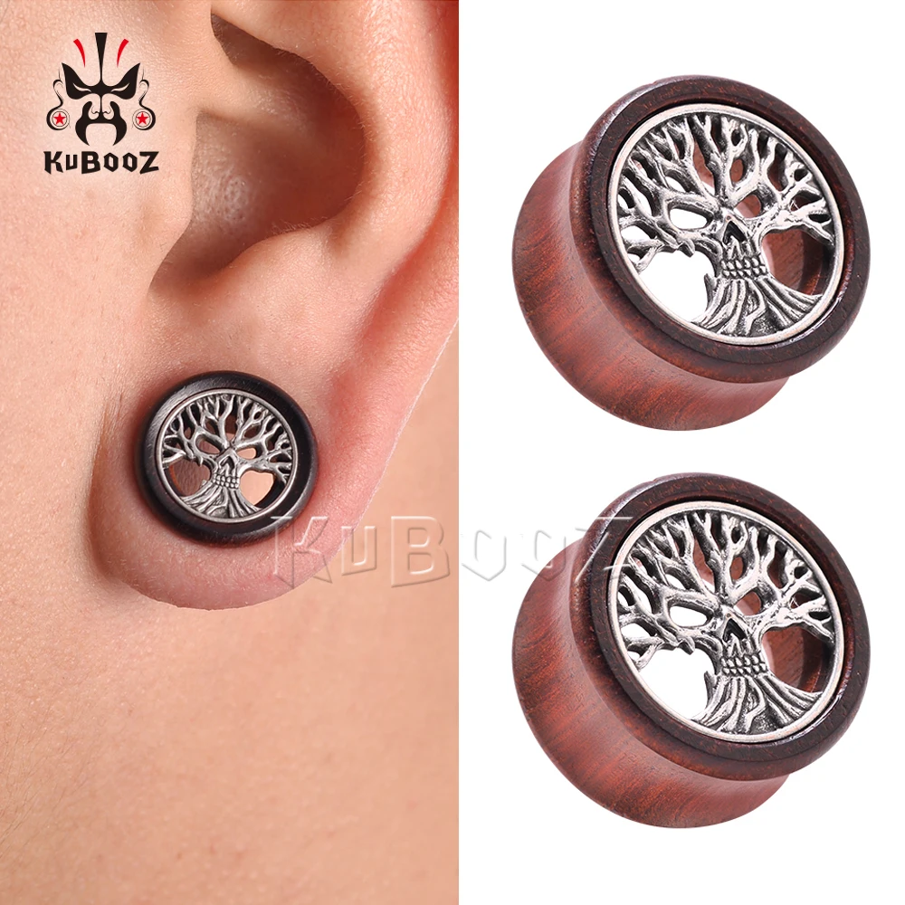 KUBOOZ Latest Skull Life Tree Wood Ear Tunnels Expanders Fashion Body Piercing Jewelry Earring Plugs Gauges Stretchers 2PCS
KUBOOZ Latest Skull Life Tree Wood Ear Tunnels Expanders Fashion Body Piercing Jewelry Earring Plugs Gauges Stretchers 2PCS