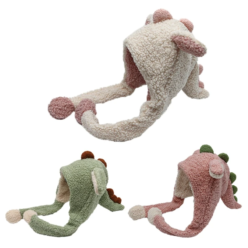 896E Kawaii Cartoon Dinosaur Movable Ears Hat Women Cute Warm Thick Warm Hoodies Neck Scarf with Windproof Winter Autumn
896E Kawaii Cartoon Dinosaur Movable Ears Hat Women Cute Warm Thick Warm Hoodies Neck Scarf with Windproof Winter Autumn
