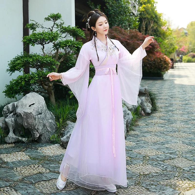 Traditional Chinese clothing Student stage guzheng dance costume TV drama embroidery Hanfu suit women pink fairy skirt set
Traditional Chinese clothing Student stage guzheng dance costume TV drama embroidery Hanfu suit women pink fairy skirt set