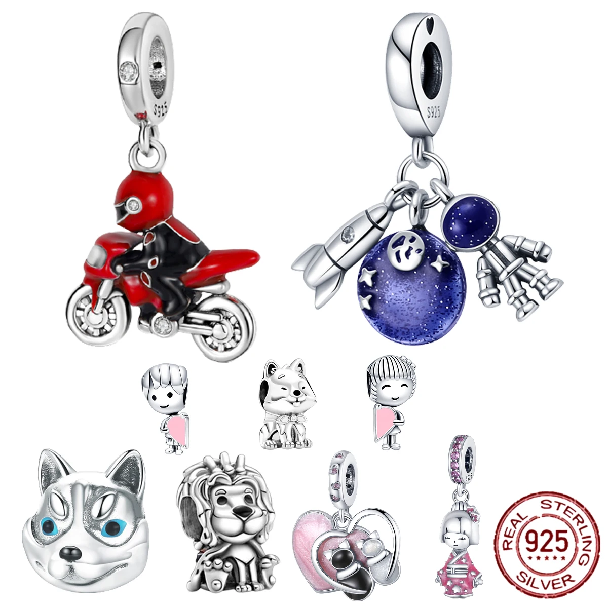 New 925 Sterling Silver Blue Astronaut Racer Husky Dog Girl Boy Charm Bead Fit Original Pandora Bracelet Women Jewelry Gift DIY
New 925 Sterling Silver Blue Astronaut Racer Husky Dog Girl Boy Charm Bead Fit Original Pandora Bracelet Women Jewelry Gift DIY