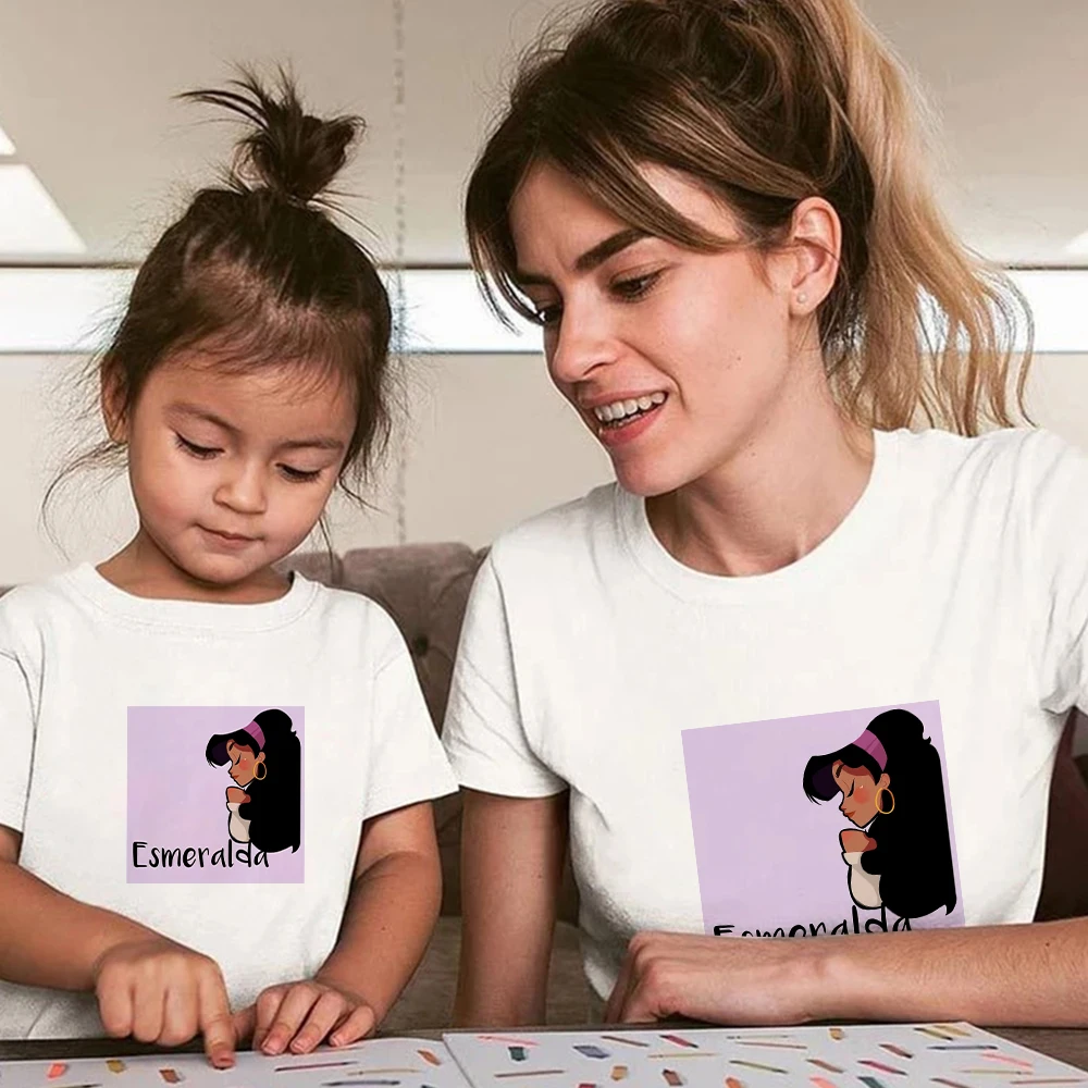 Disney Brands Family Matching Clothes Women T Shirt Esmeralda Print T-shirt Casual Soft Girls Clothes Summer Baby Outdoor Tees
Disney Brands Family Matching Clothes Women T Shirt Esmeralda Print T-shirt Casual Soft Girls Clothes Summer Baby Outdoor Tees